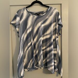 Blueish grey and white top size XL